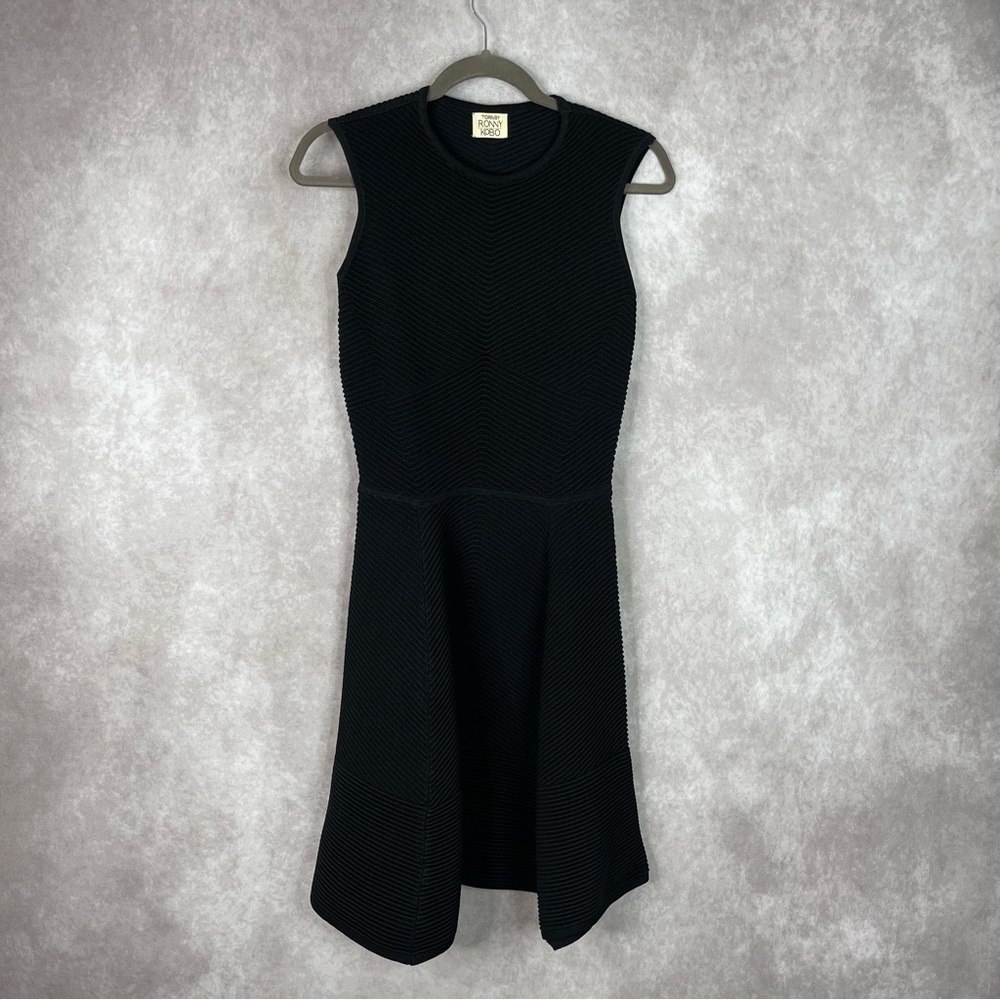Torn By Ronny Kobo Ribbed Fit & Flare Dress In Black Women's Size M